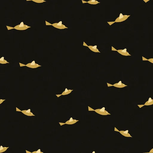 Lister Flock of Birds Wallpaper in Gilded Black