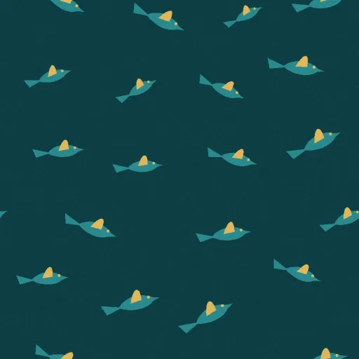 Yewdale Flock of Birds Wallpaper in Peacock Teal