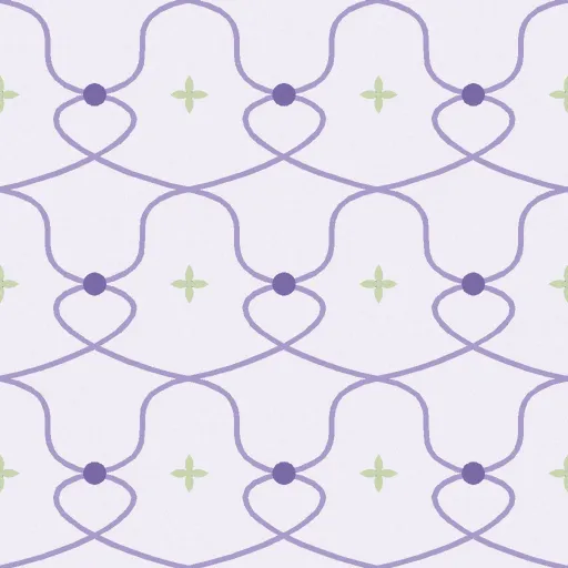 Bowen Ogee Trellis Wallpaper in Lavender Field