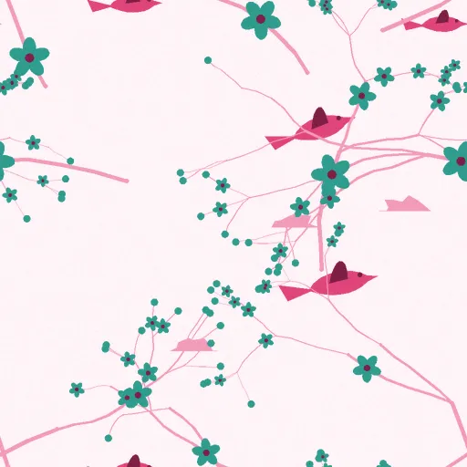 Fenwick Cherry Bough Wallpaper in Fuchsia Pop