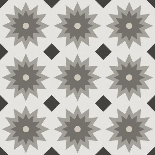 Cambrey Zellige Star Wallpaper in Stone Grey