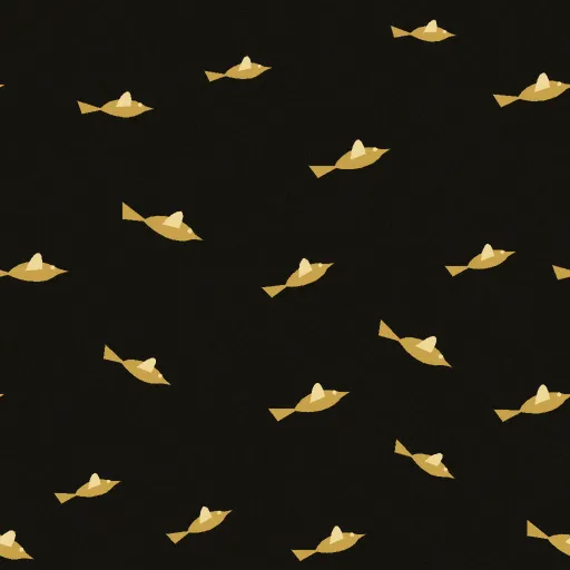 Ripley Flock of Birds Wallpaper in Gilded Black