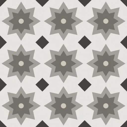 Locke Zellige Star Wallpaper in Stone Grey