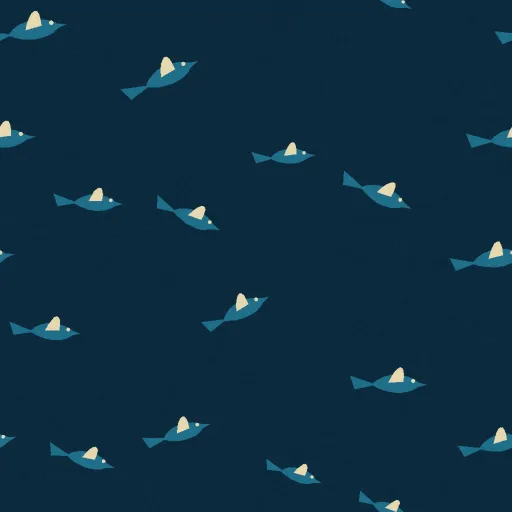 Glenmore Flock of Birds Wallpaper in Ocean Deep