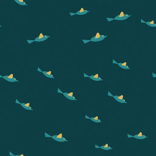 Chalice Flock of Birds Wallpaper in Peacock Teal