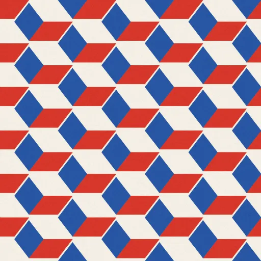 Locke Tumbling Block Wallpaper in Bauhaus Primary