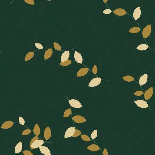 Ripley Leaf Sprig Wallpaper in Bottle Green Brass