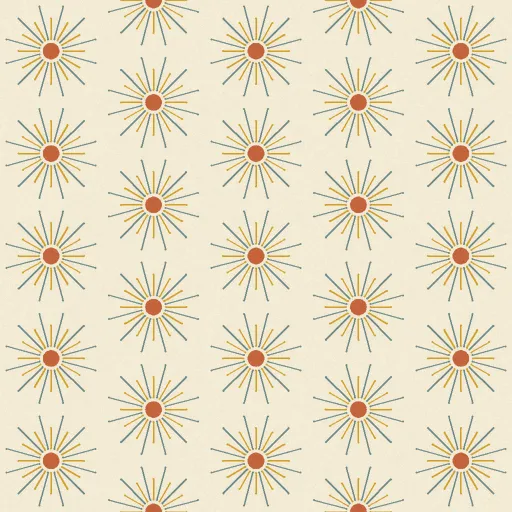 Flaxton Sunburst Wallpaper in Mustard Mid