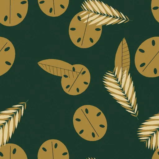 Ripley Banana Leaf Wallpaper in Bottle Green Brass