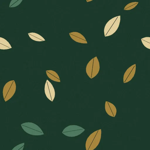 Ingram Scattered Leaf Wallpaper in Bottle Green Brass