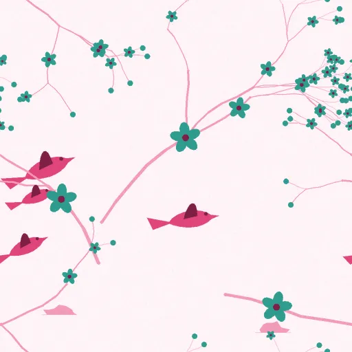 Sandford Cherry Bough Wallpaper in Fuchsia Pop
