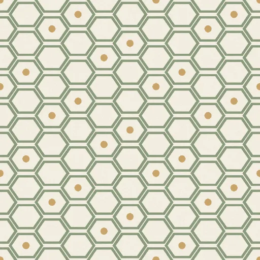 Lyndon Honeycomb Wallpaper in Sage & Cream