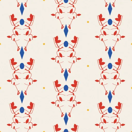 Warwick Regency Damask Wallpaper in Bauhaus Primary