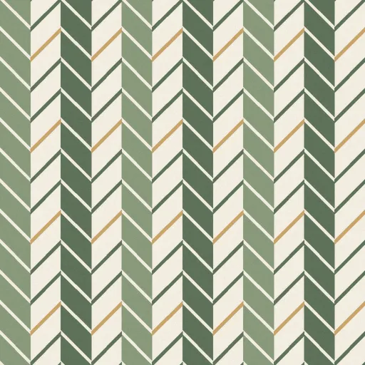 Basil Herringbone Wallpaper in Sage & Cream