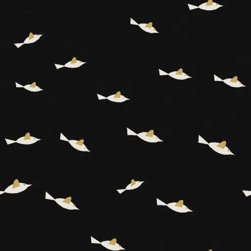 Bellamy Flock of Birds Wallpaper in Noir