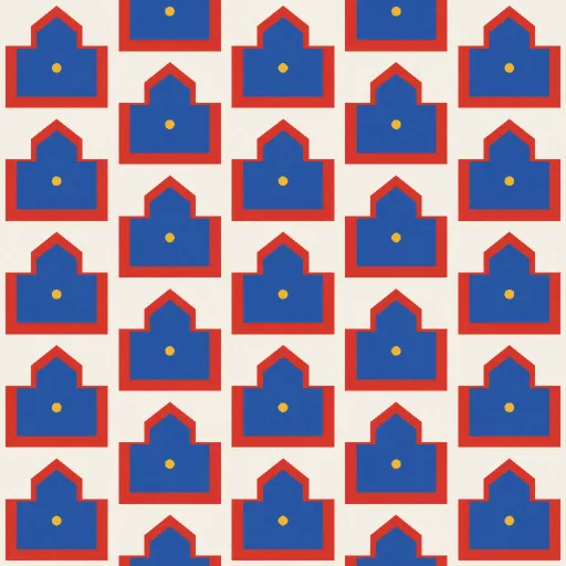 Lancing Ziggurat Wallpaper in Bauhaus Primary