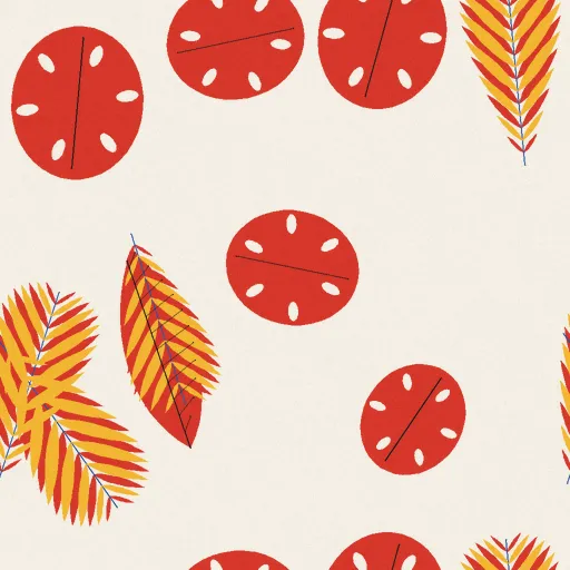 Selby Banana Leaf Wallpaper in Bauhaus Primary