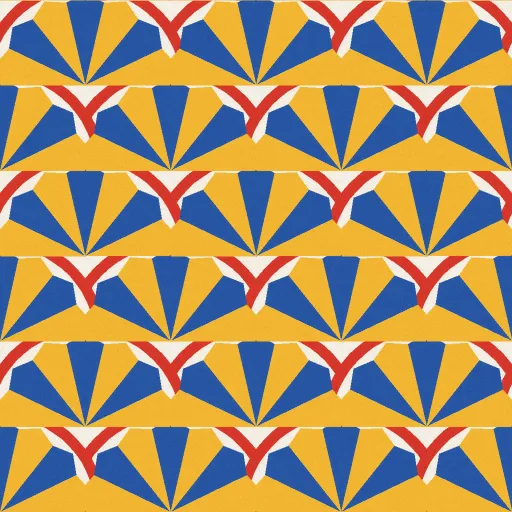 Fernlea Scallop Shell Wallpaper in Bauhaus Primary