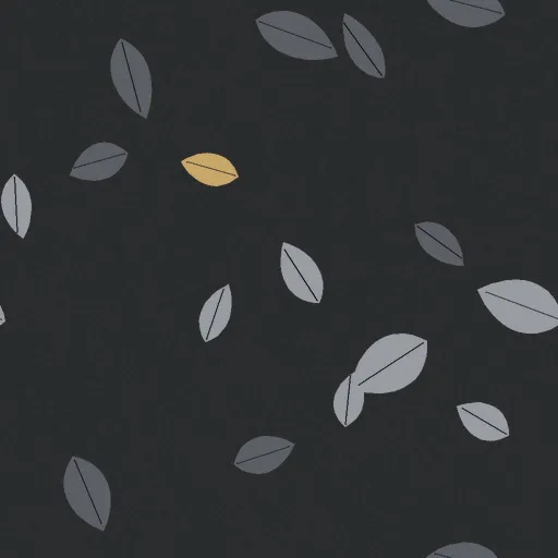 Cressida Scattered Leaf Wallpaper in Charcoal Dusk