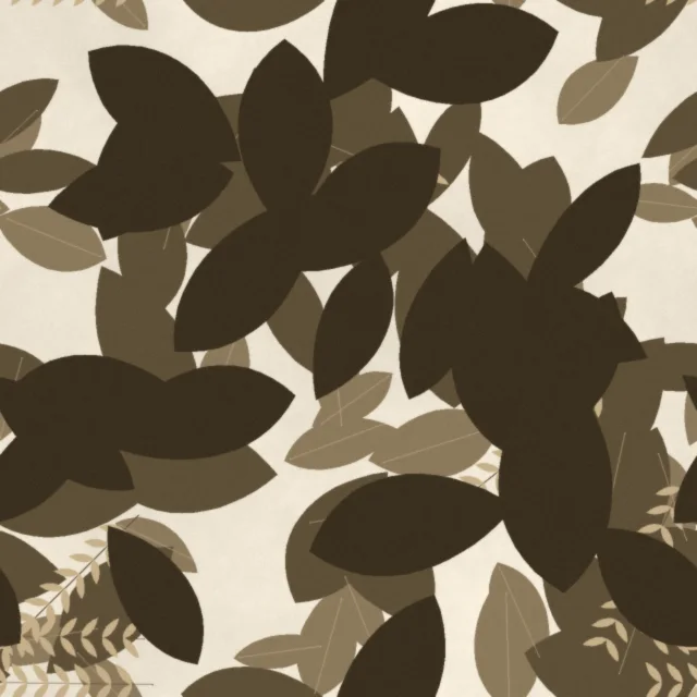Bodnant Kew Walk Foliage Wallpaper in Sepia Herbarium