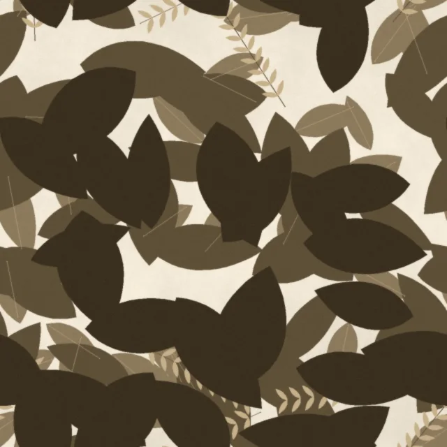 Bodnant Orangery Leaves Wallpaper in Sepia Herbarium