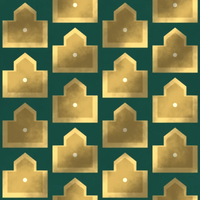 Godolphin Skyline Ziggurat Wallpaper in Riviera Jade