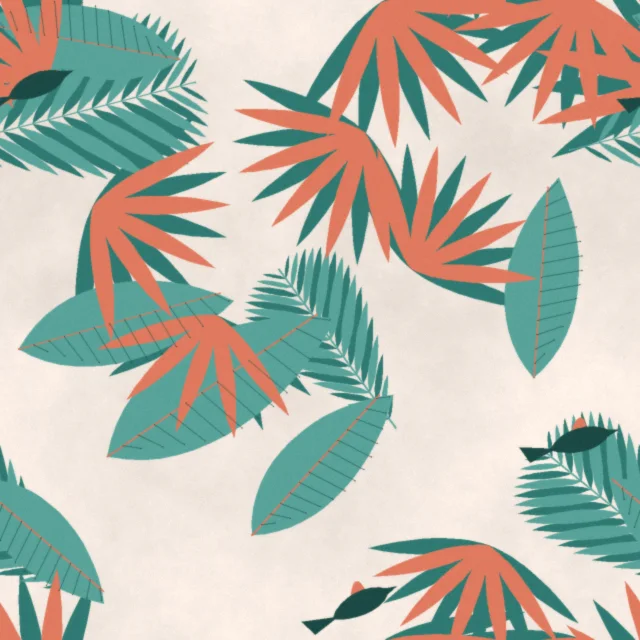 Dudmaston Rainforest Parrot Wallpaper in Coral Lagoon