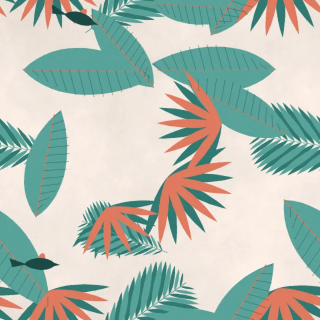 Emmetts Rainforest Parrot Wallpaper in Coral Lagoon