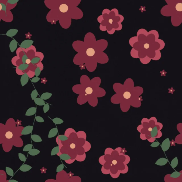 Osterley Midnight Peony Wallpaper in Velvet Night