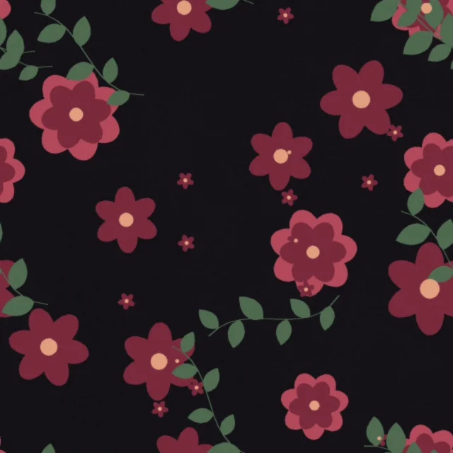Shugborough Midnight Peony Wallpaper in Velvet Night